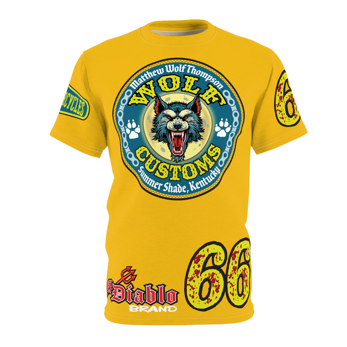 MWT Wolf Customs '66 Graphic Super  Tee — Retro Motorcycle Club Shirt The Best Biker Riding Tee EVER !!!