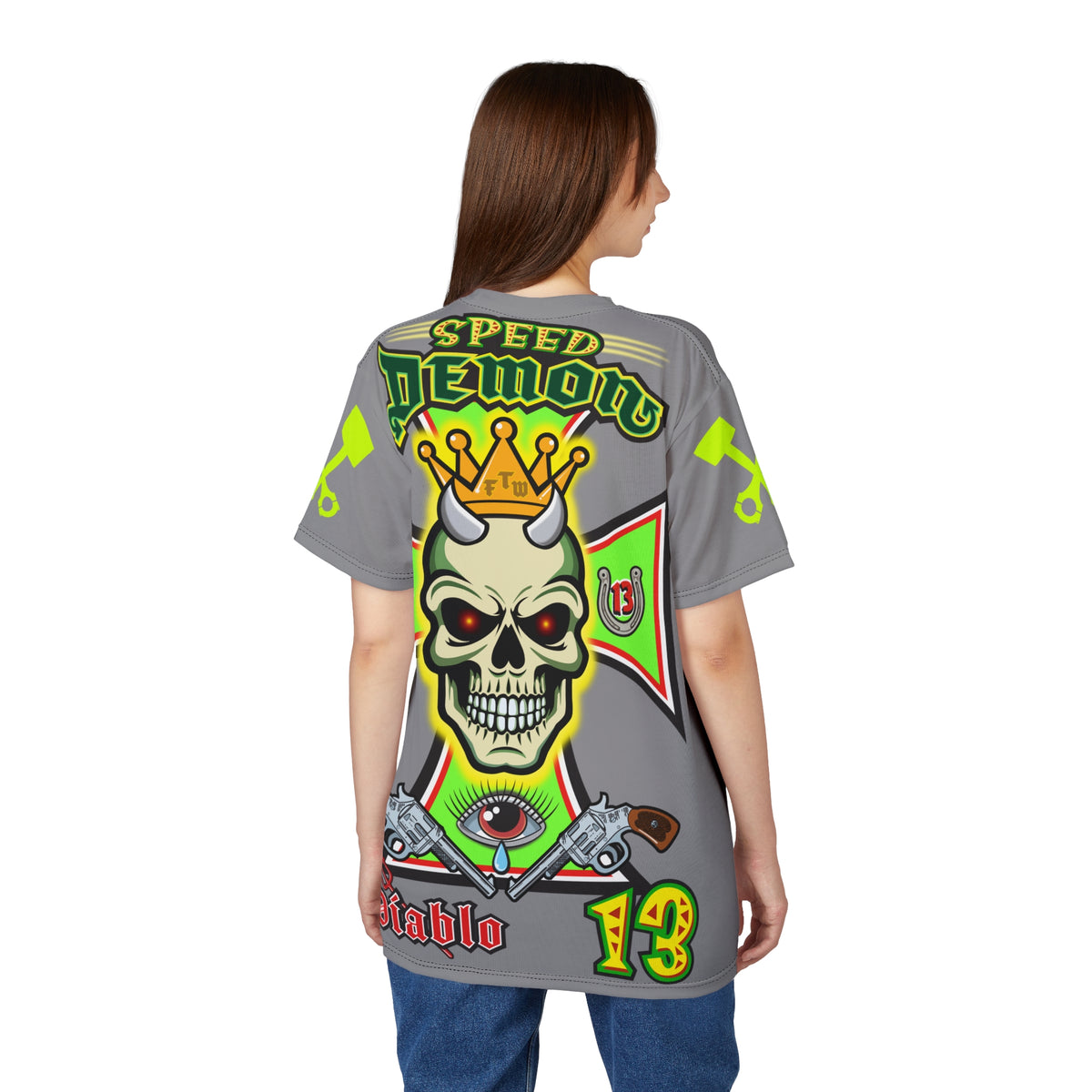 Speed Demon Hellfire HiViz Super Tee - THE Perfect Motorcycle Riding Tee - High Comfort & Perfect Fit Super Tee