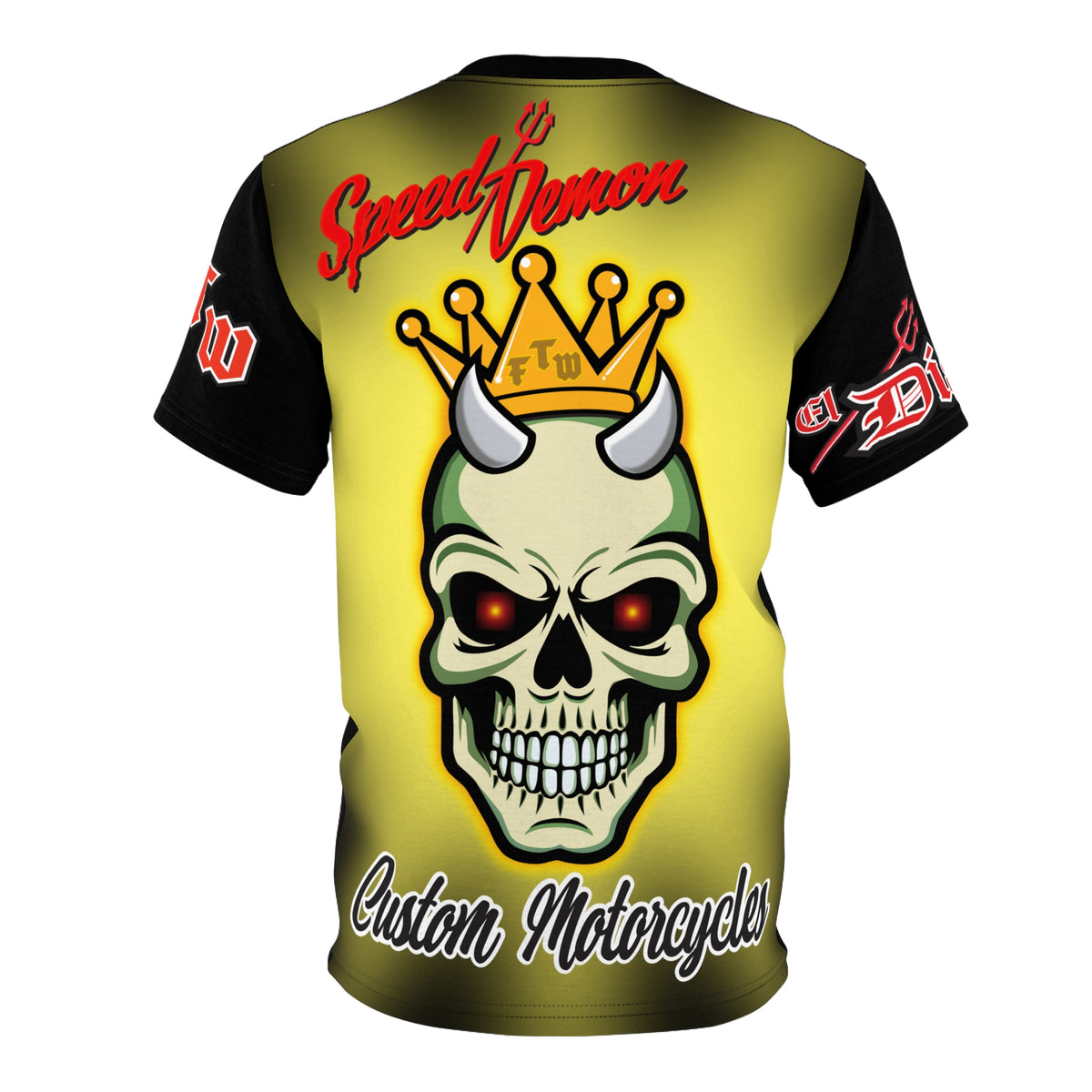 Speed Demon King -  Blaze inferno Front & Starburst Electric yellow Super Nova Back...HiViz Riding Tee