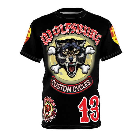 Wolfsburg Custom Cycles HiViz Graphic Super Tee for Bikers