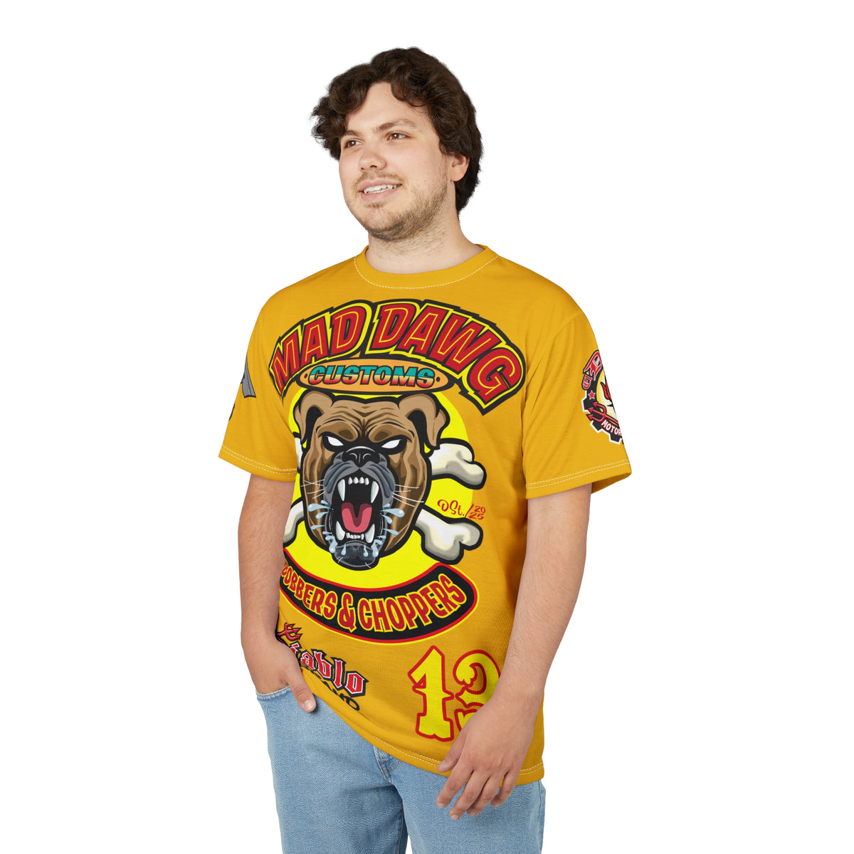 Mad Dawg Choppers & Bobbers Custom Motorcycle Riders Super Tee