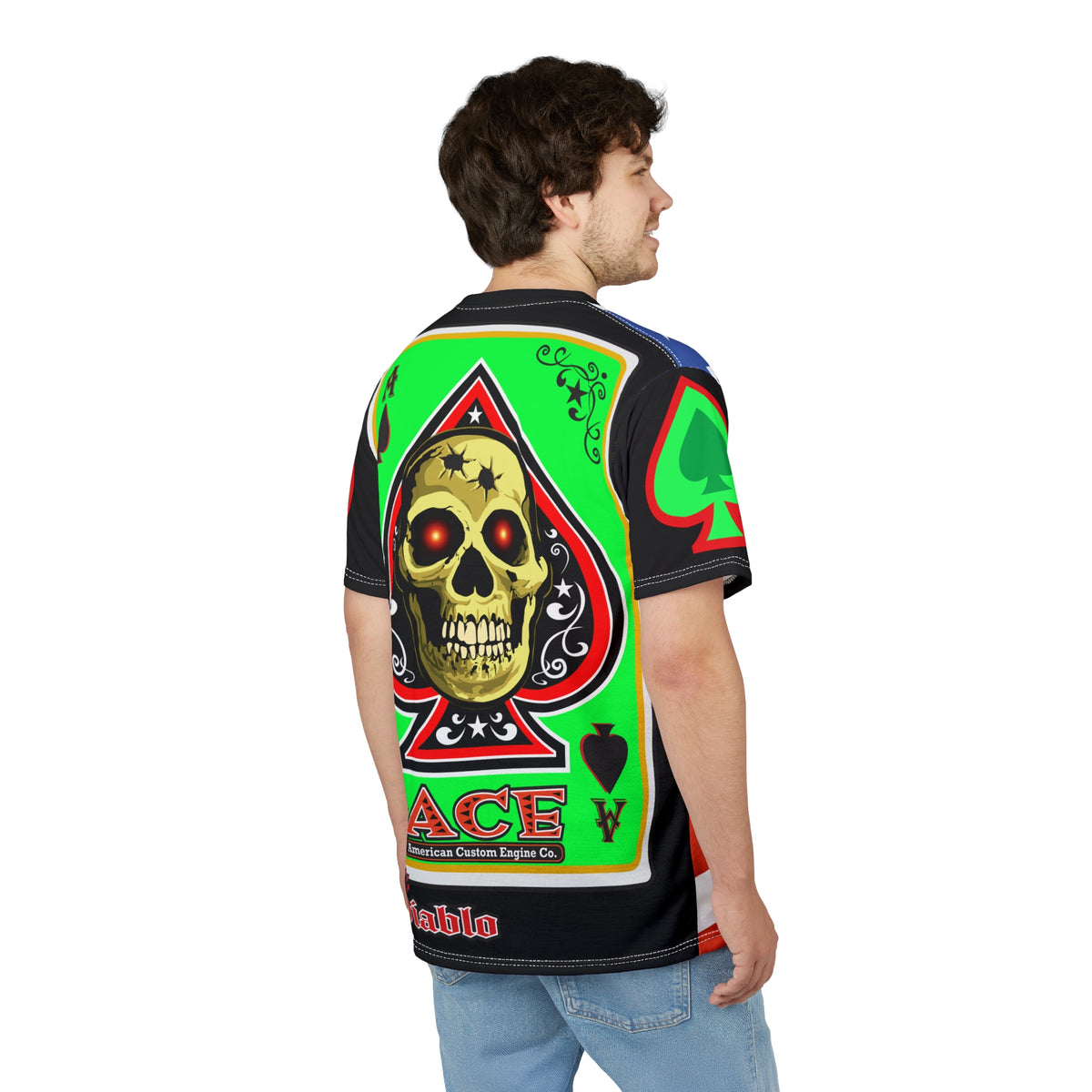 American Custom Engines ACE Americana Cut - Special Lumina Green  Ace of Spades Death Card High visibility Graphics