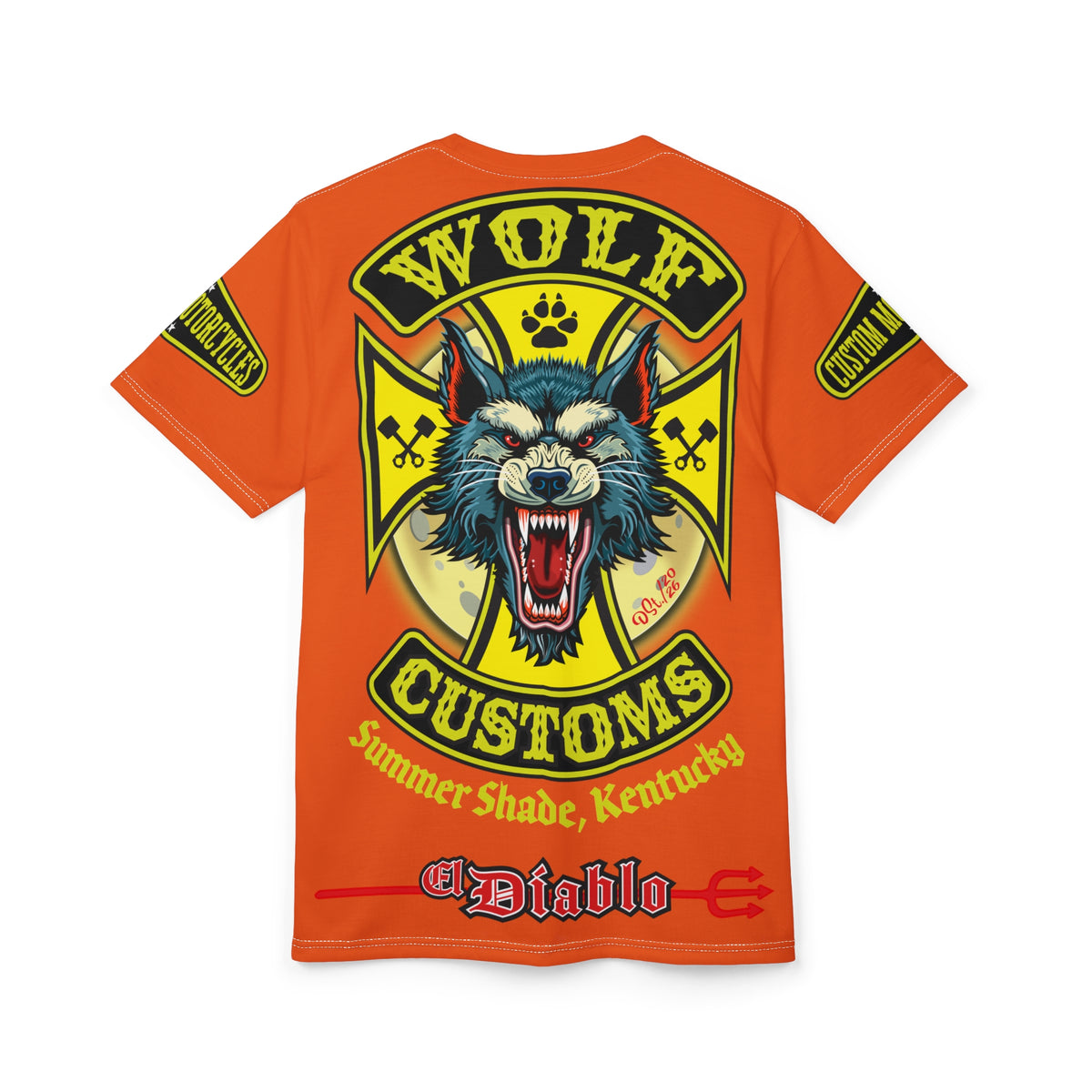 MWT Wolf Customs with XL HiViZ Graphics Super Tee —  The Best Biker Riding Tee EVER !!!