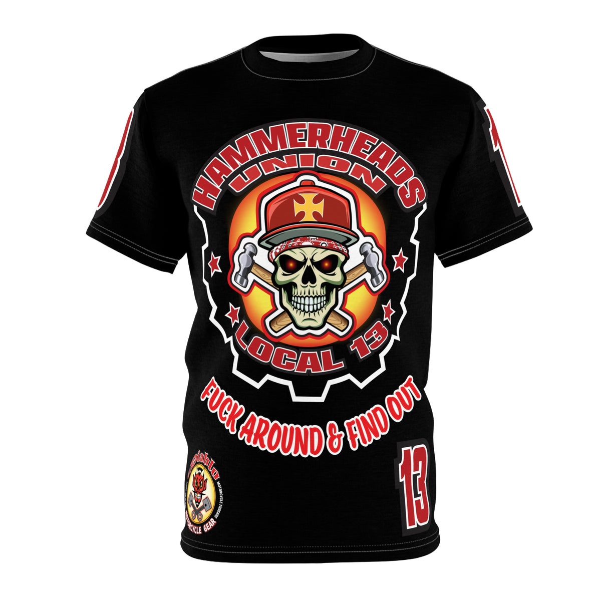 Hammerheads Union Local 13 - Custom Motorcycle Riding Tee Shirt _ Super Comfort and Fit