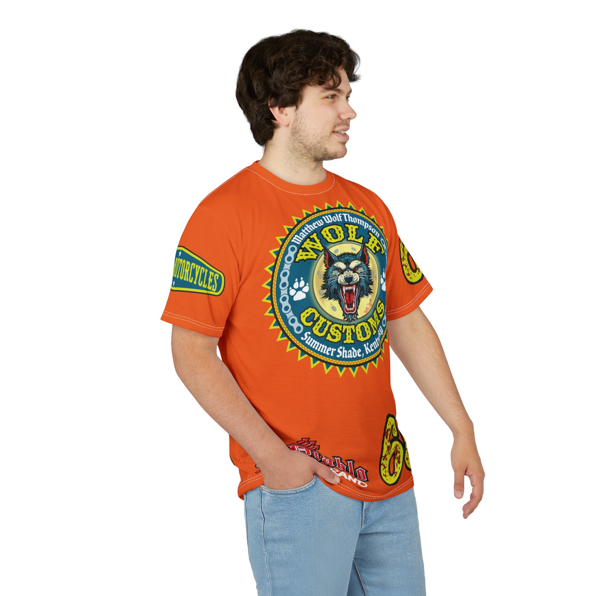 MWT Wolf Customs '66 Graphic HiViZ Super Tee — Retro Motorcycle Club Shirt, The Best Biker Riding Tee EVER !!!