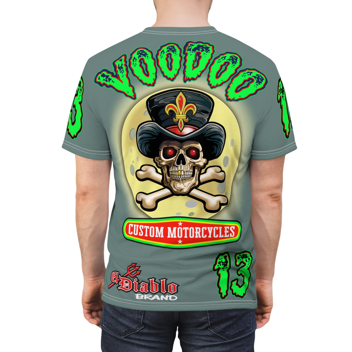 Voodoo Motorcycles Badass Super Tee, Unique Graphic Tee, Custom Biker Apparel