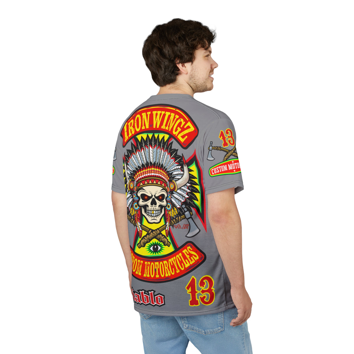 Iron Wingz Garage HiViZ Motorcycle Rider Super Tee