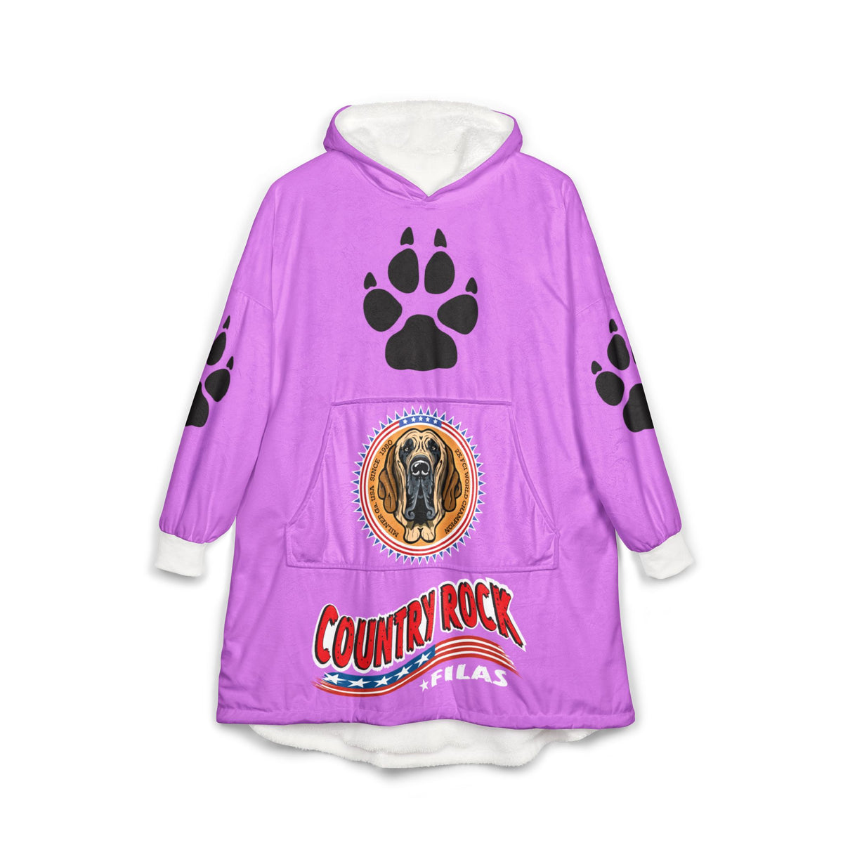 Hooded Blanket — Country Rock Filas Dog Paw Plush Throw
