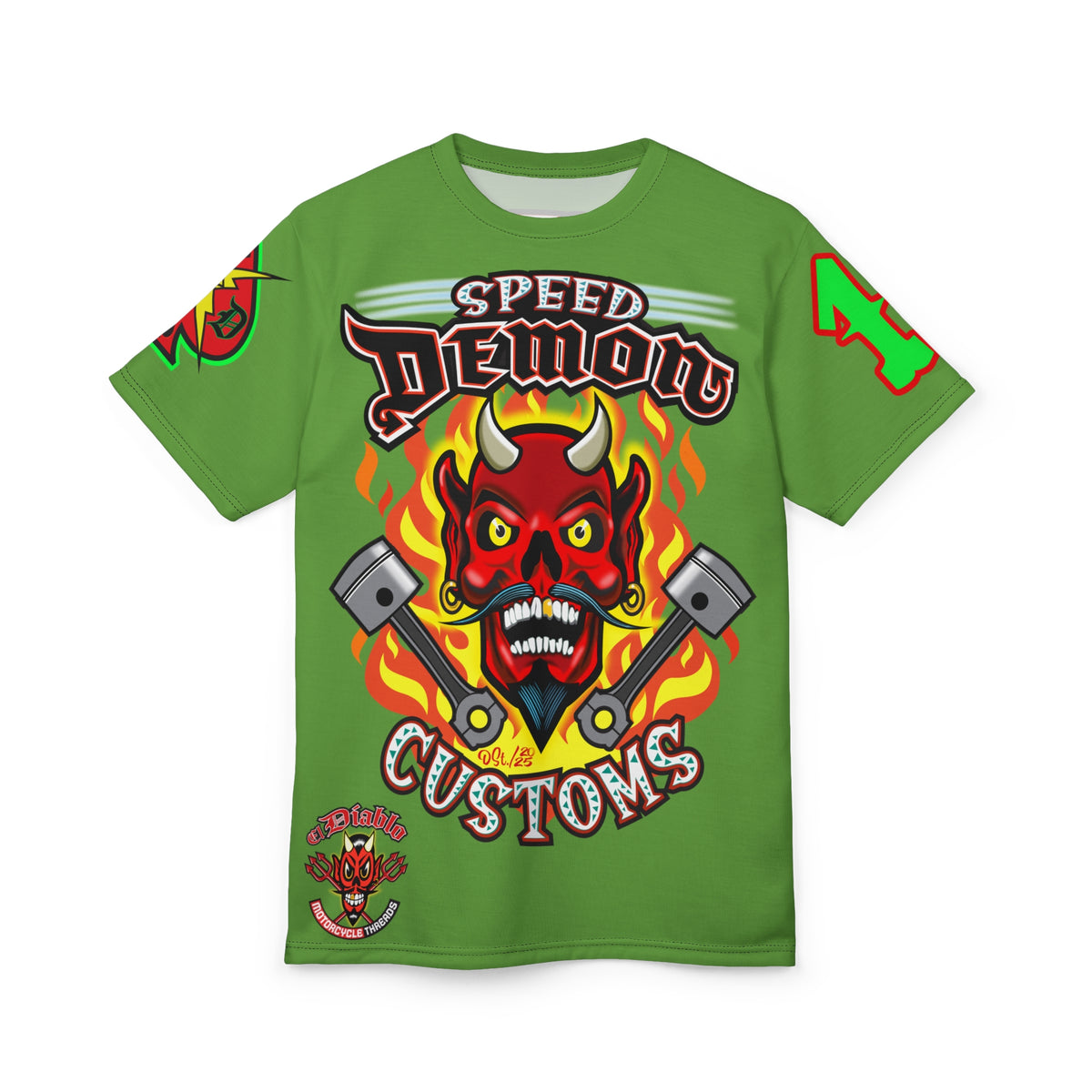 Speed Demon Custom HiViz Unisex Tee - Bold Graphic Harley Enthusiast Super T