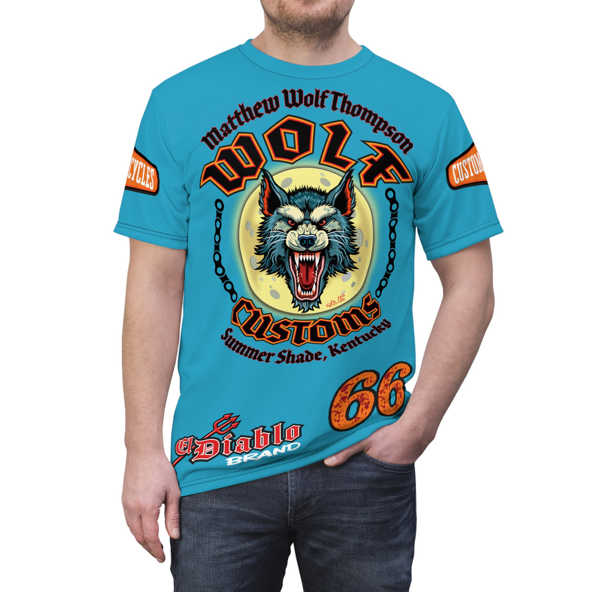 MWT Wolf Custom Motorcycles Super Tee — Viciously Cool High Performance Motorcycle Riding Shirt