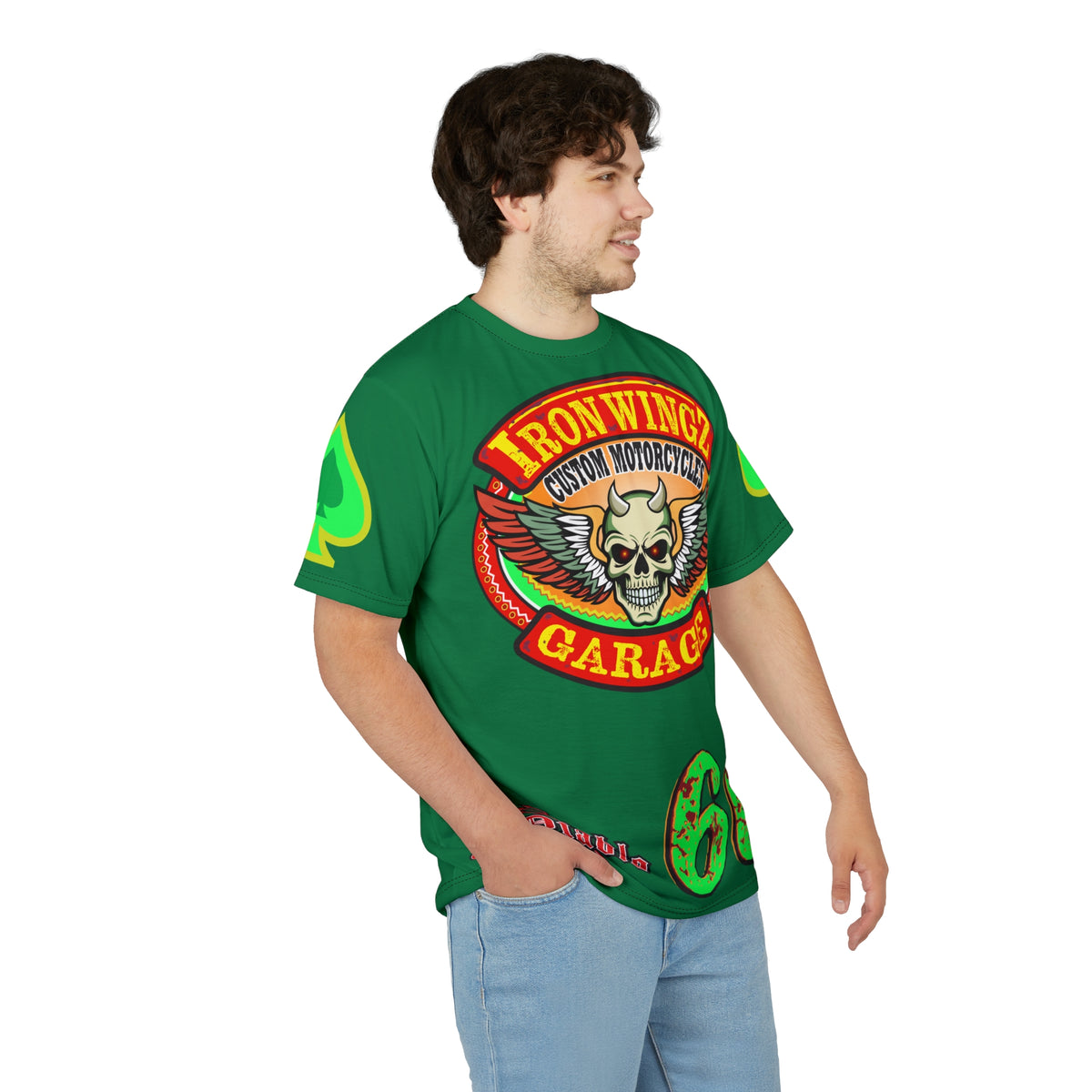 Iron Wingz Custom Motorcycle Unisex Super Tee - Bold Graphic Tee for Bikers