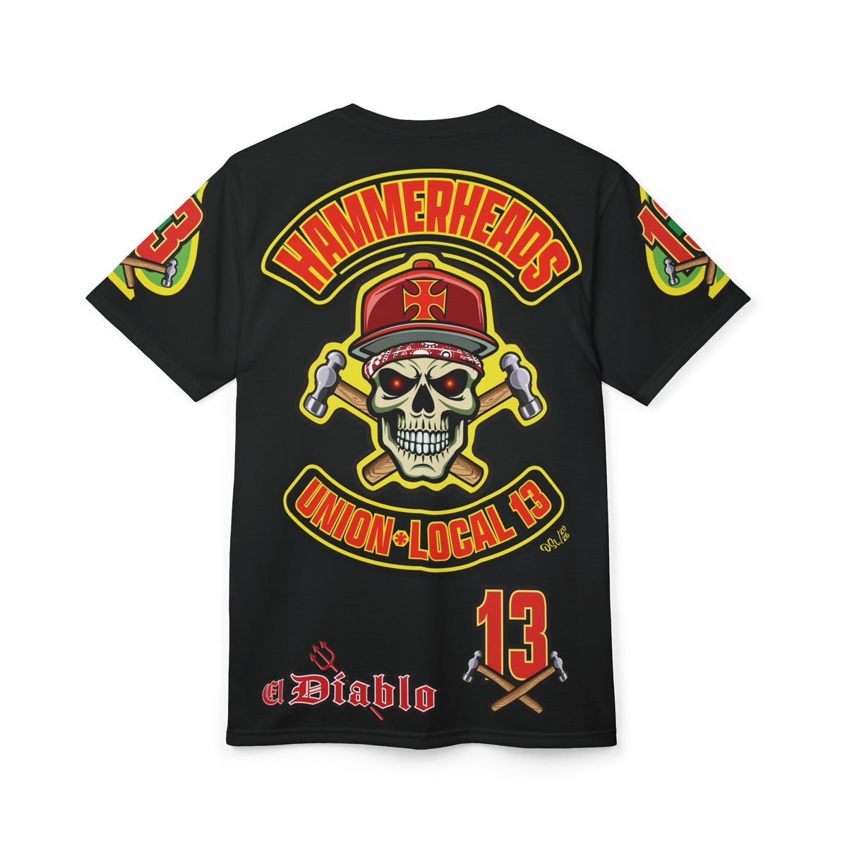 Hammerheads Union Local 13  -  Custom Motorcycle Riding Super Tee - Super Comfort and Fit