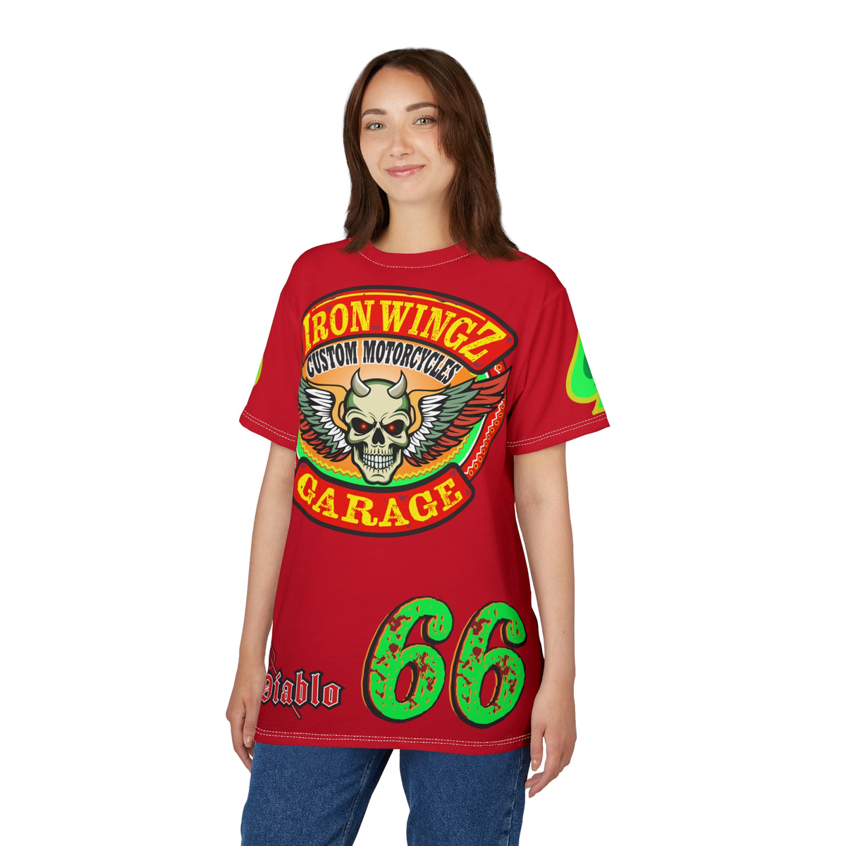 Iron Wingz Custom Motorcycle Unisex Super Tee - Bold Graphic Tee for Bikers
