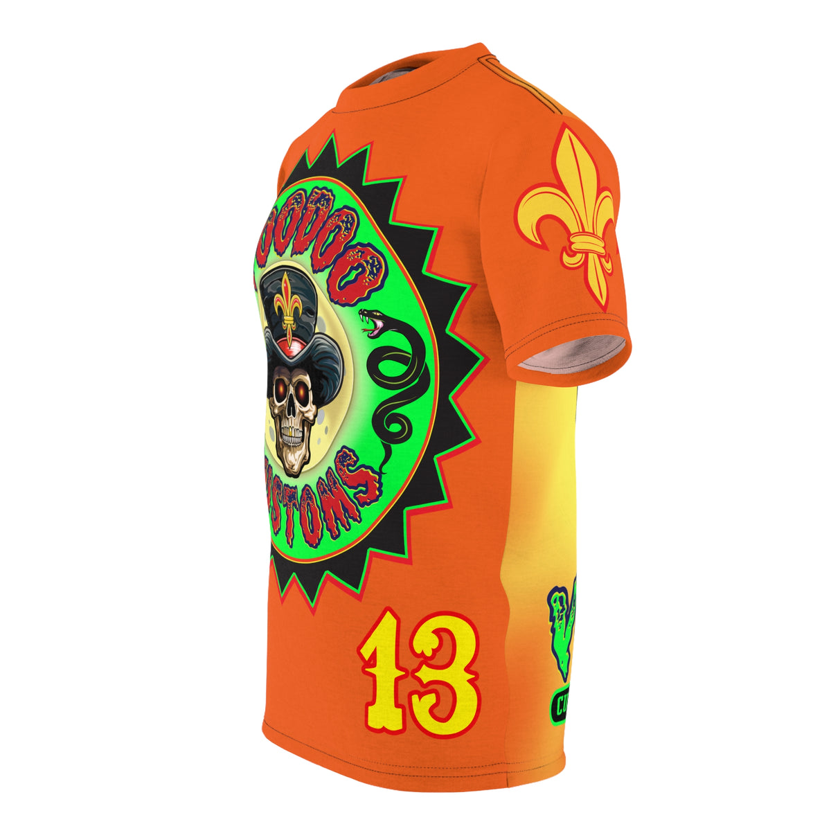 VooDoo Customs Ragin' Cajun Tie Dye Blast Skull & Fleur-de-Lis Graphic Tee
