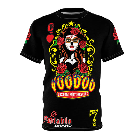 Voodoo Custom Motorcycles Tee — Queen of Hearts  Black 🖤 Riding Super Tee