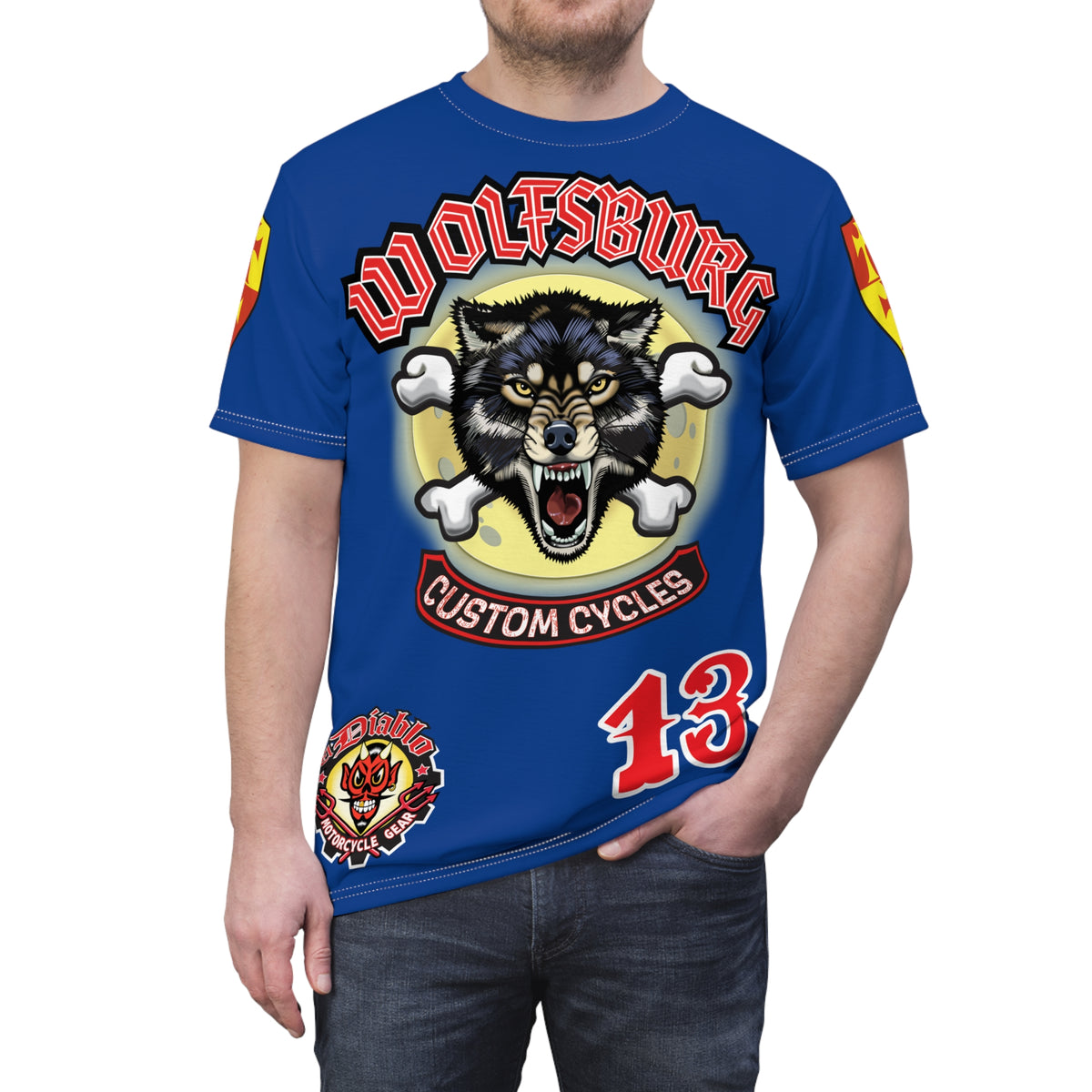 Wolfsburg Custom Cycles HiViz Graphic Super Tee for Bikers