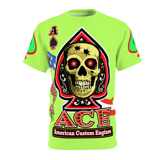 American Custom Engines ACE - Very Special Lumina Green  Ace of Spades Death Card High visibility Graphics