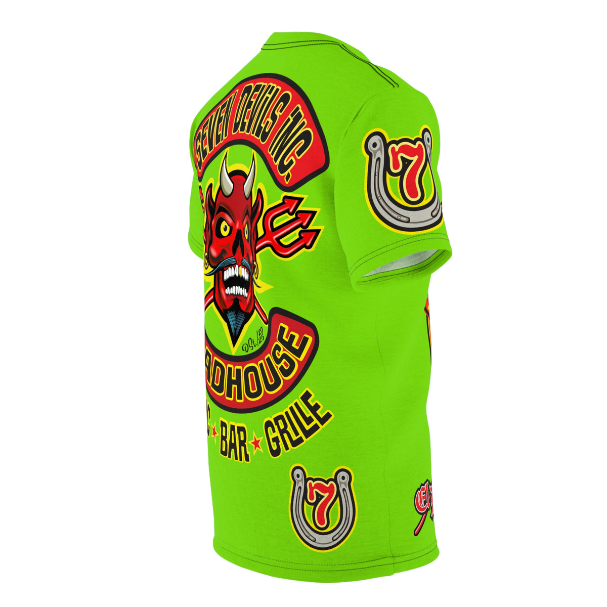 Very Special Seven Devils Inc. Roadhouse HiViz Graphic Tee - Motorcycle Custom Riding Super Tee