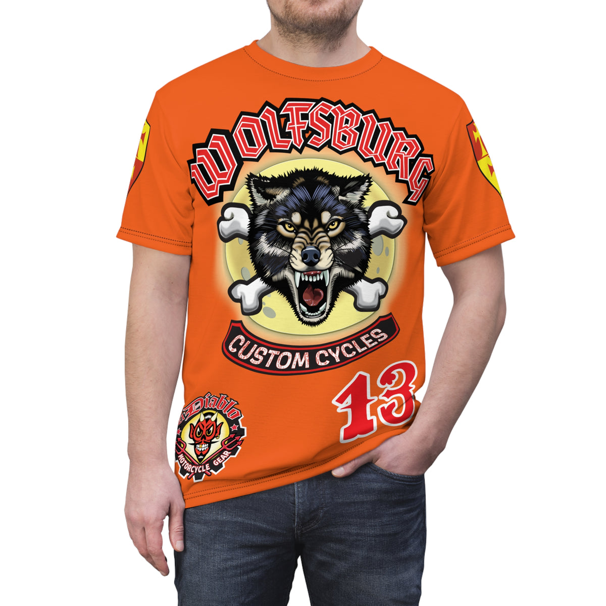 Wolfsburg Custom Cycles HiViz Graphic Super Tee for Bikers