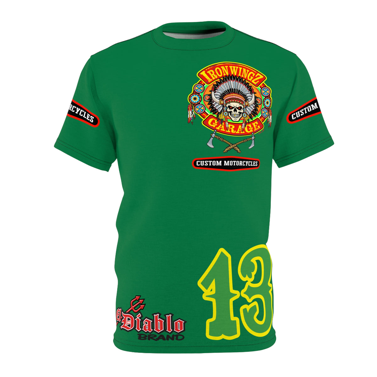 SRT Iron WingZ Garage Custom Biker Riding Super Tee - Retro Vintage Graphic Style