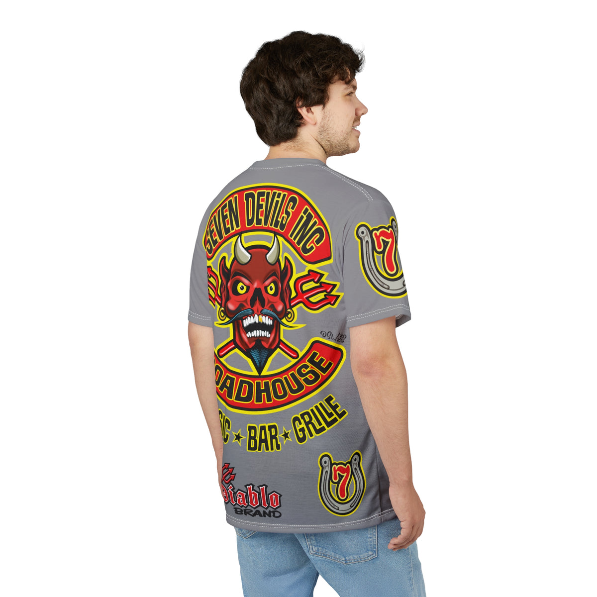 Seven Devils Inc. Roadhouse Design, Edgy Biker Shirt, Special Motorcycle Riding Gear, Seven Devils Inc.