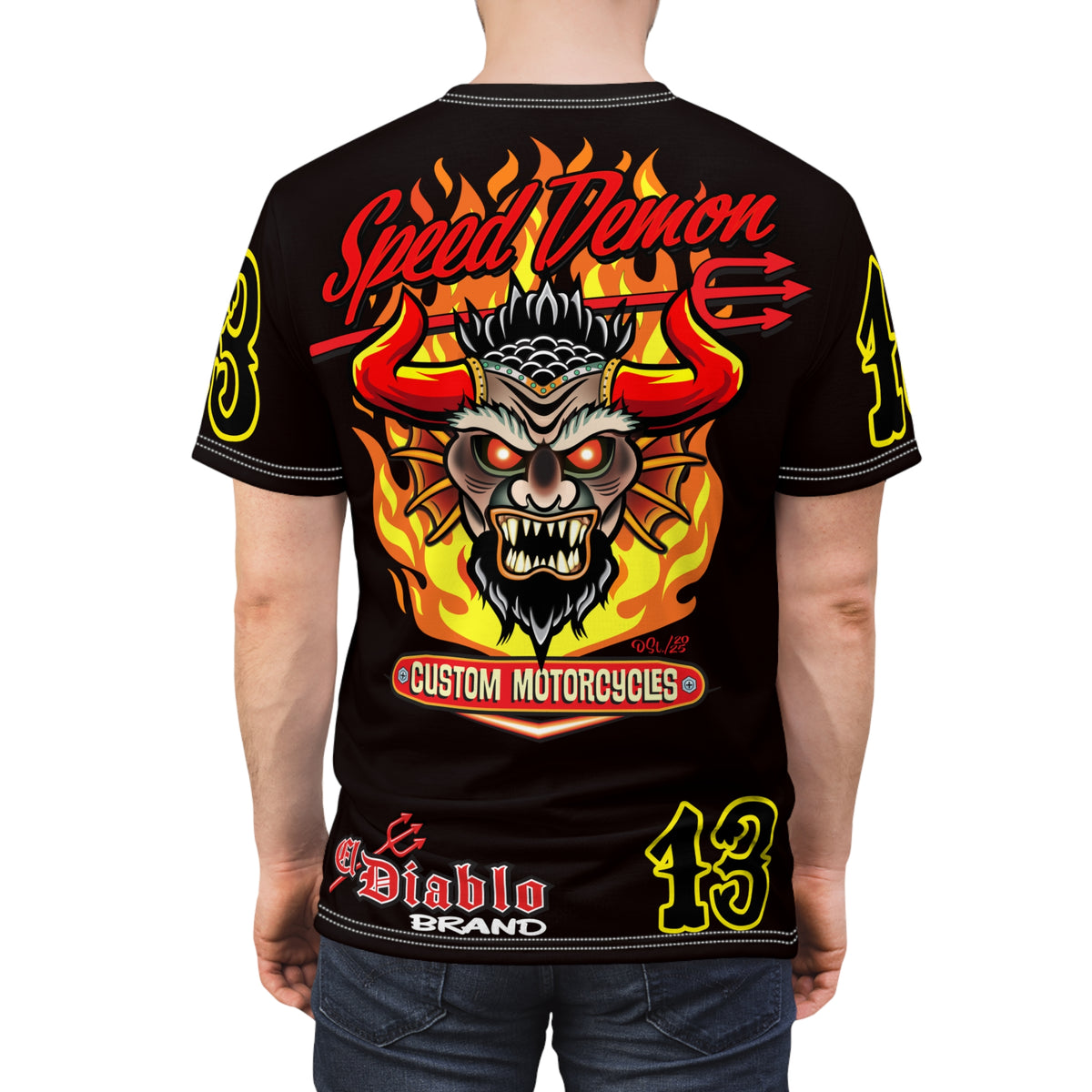 Speed Demon Customs Midnigt Rider Super Tee — Extreme Edgy Graphics - Bad Attitude Custom Biker Riding Gear