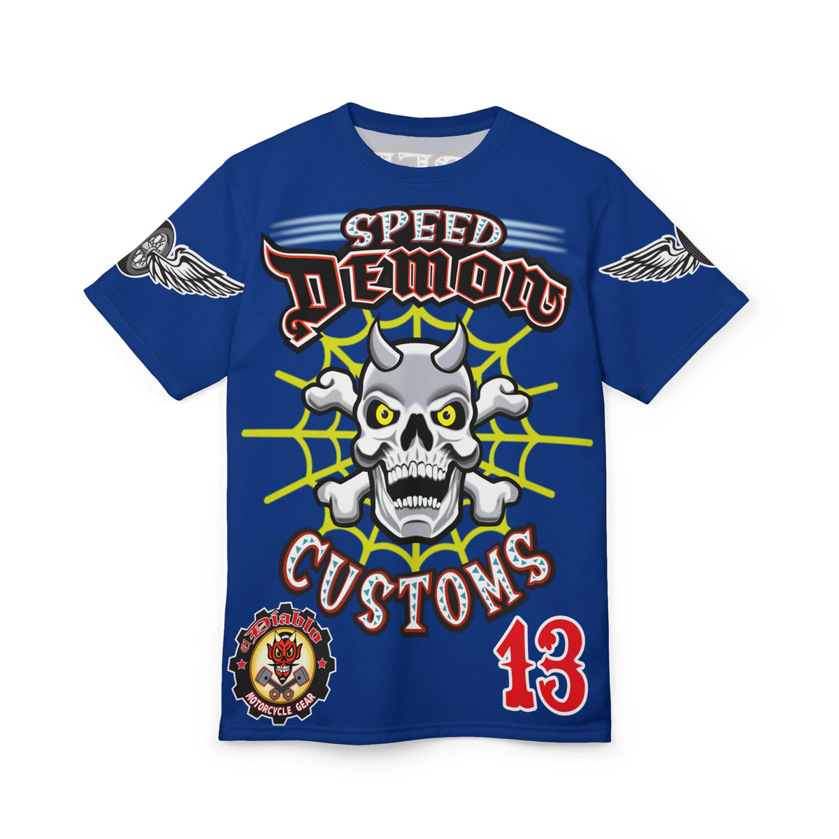 Speed Demon Customs Spectacular HiViz Super Tee - Devilishly Demented Bold Biker Design