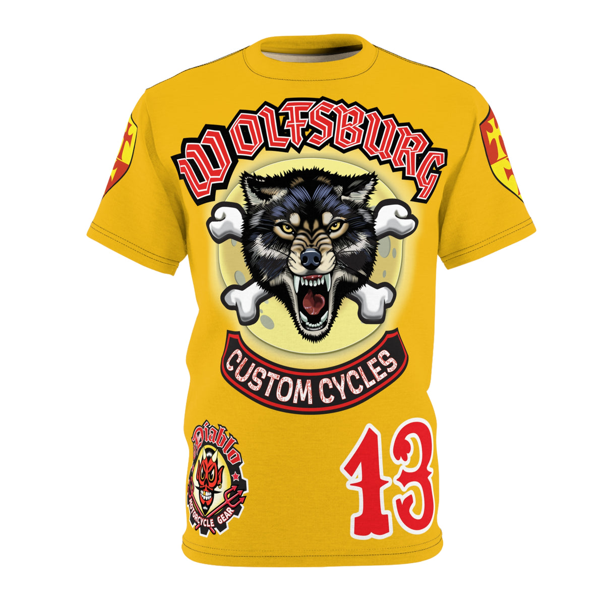 Wolfsburg Custom Cycles HiViz Graphic Super Tee for Bikers