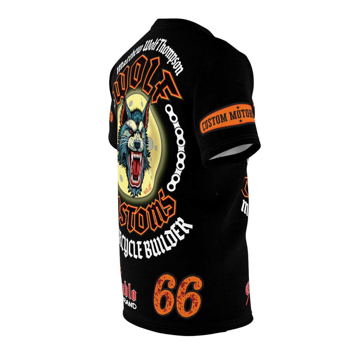 MWT Wolf Custom Motorcycles Super Tee — Viciously Cool High Performance Motorcycle Riding Shirt
