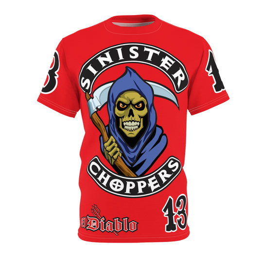 Sinister Choppers Reaper HiViz Super Tee - Unisex Skull Design for Bikers