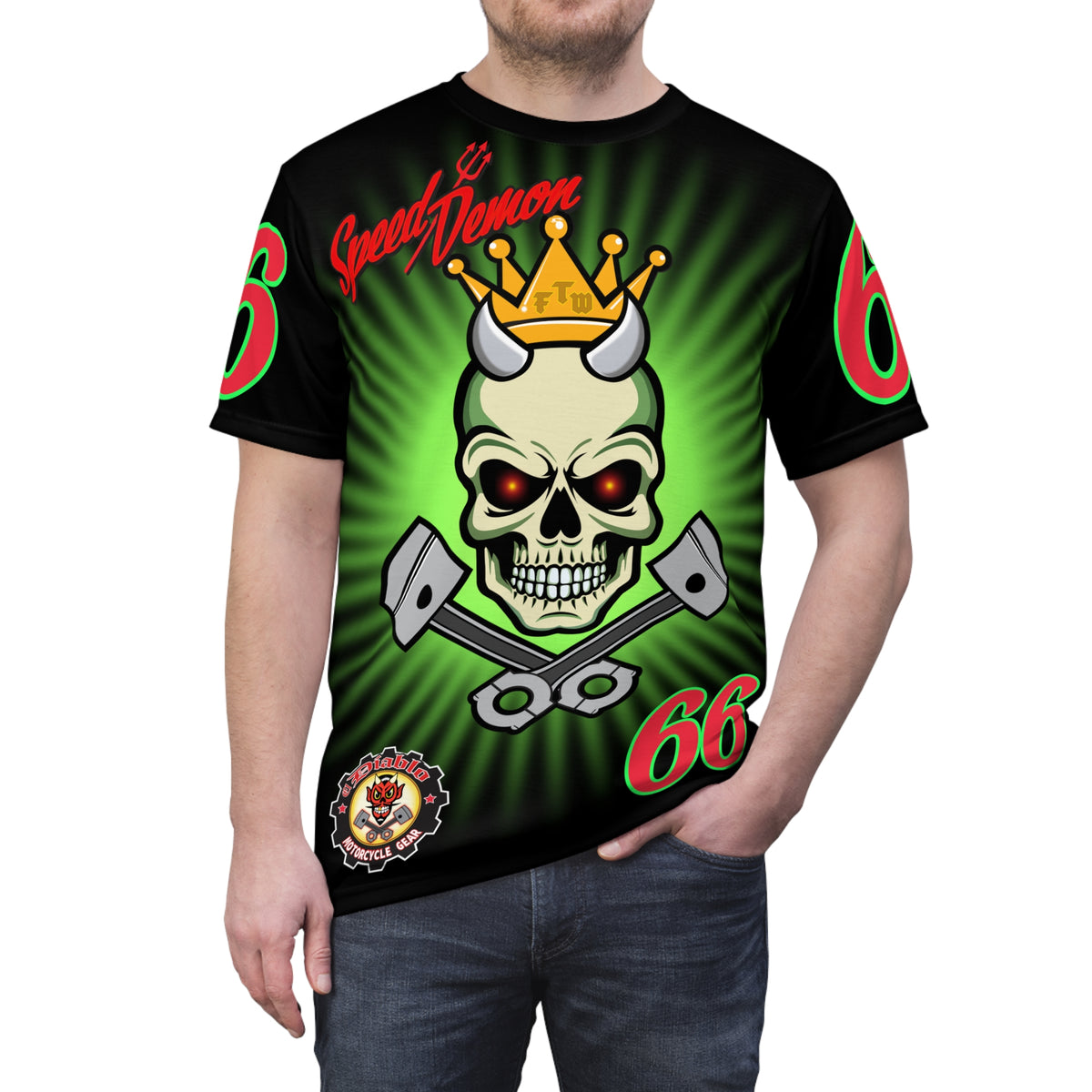 Speed Demon Route 66 High Performance Unisex Super Tee - Lumina Green HiViZ Features