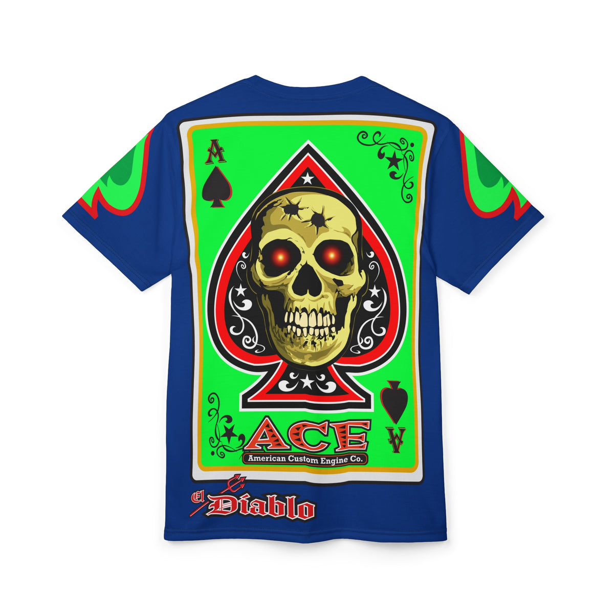 American Custom Engines ACE Americana Cut - Special Lumina Green  Ace of Spades Death Card High visibility Graphics