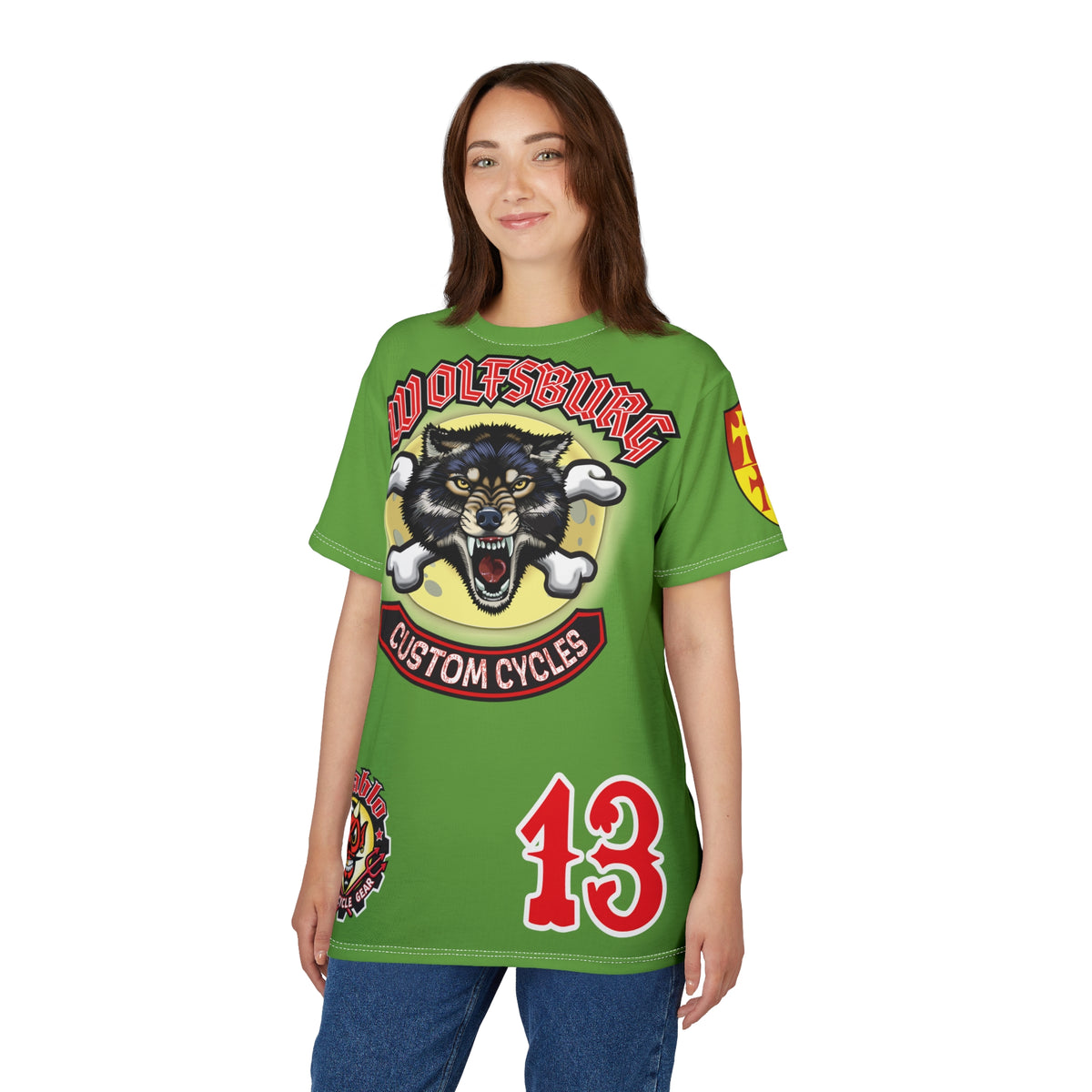 Wolfsburg Custom Cycles HiViz Graphic Super Tee for Bikers