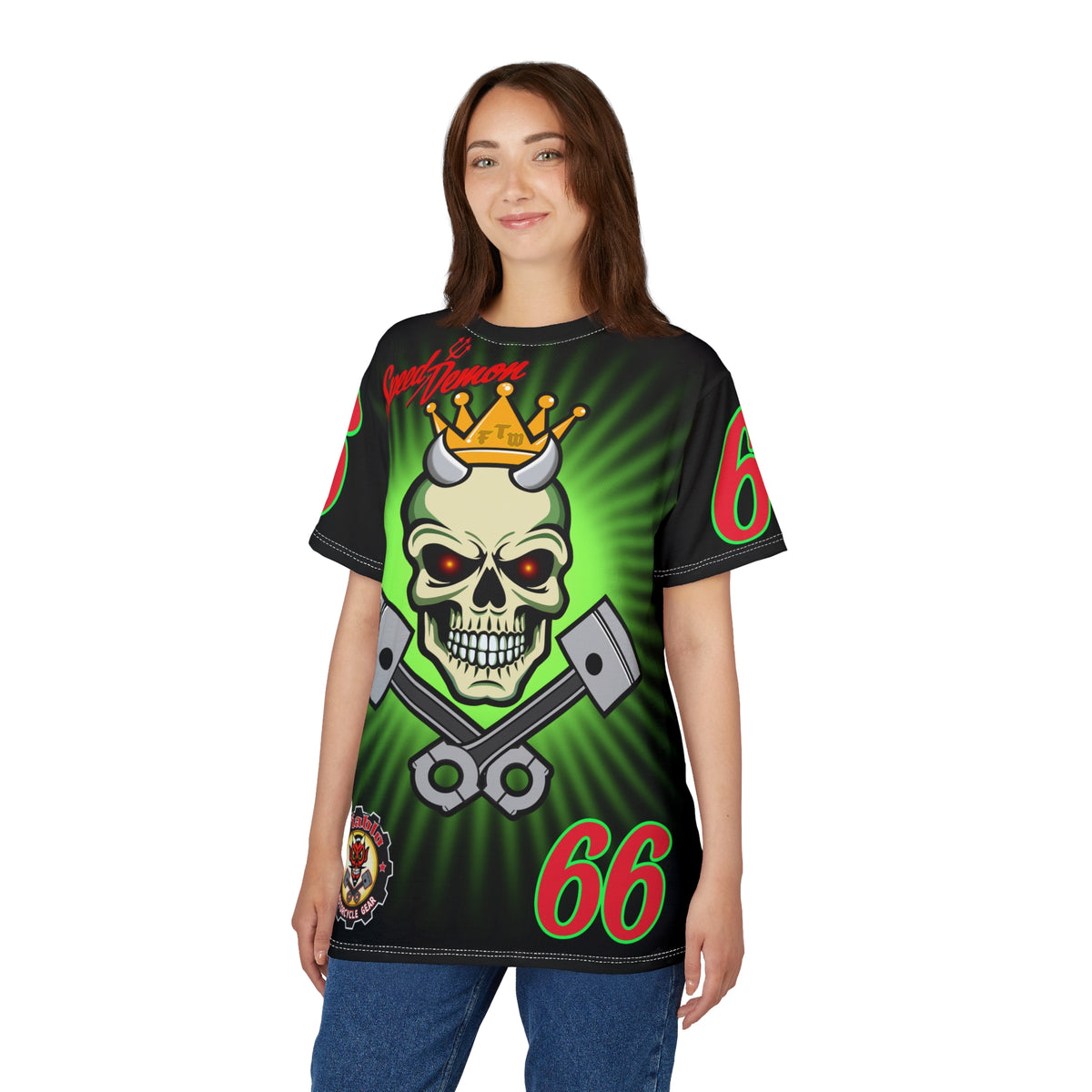 Speed Demon Route 66 High Performance Unisex Super Tee - Lumina Green HiViZ Features