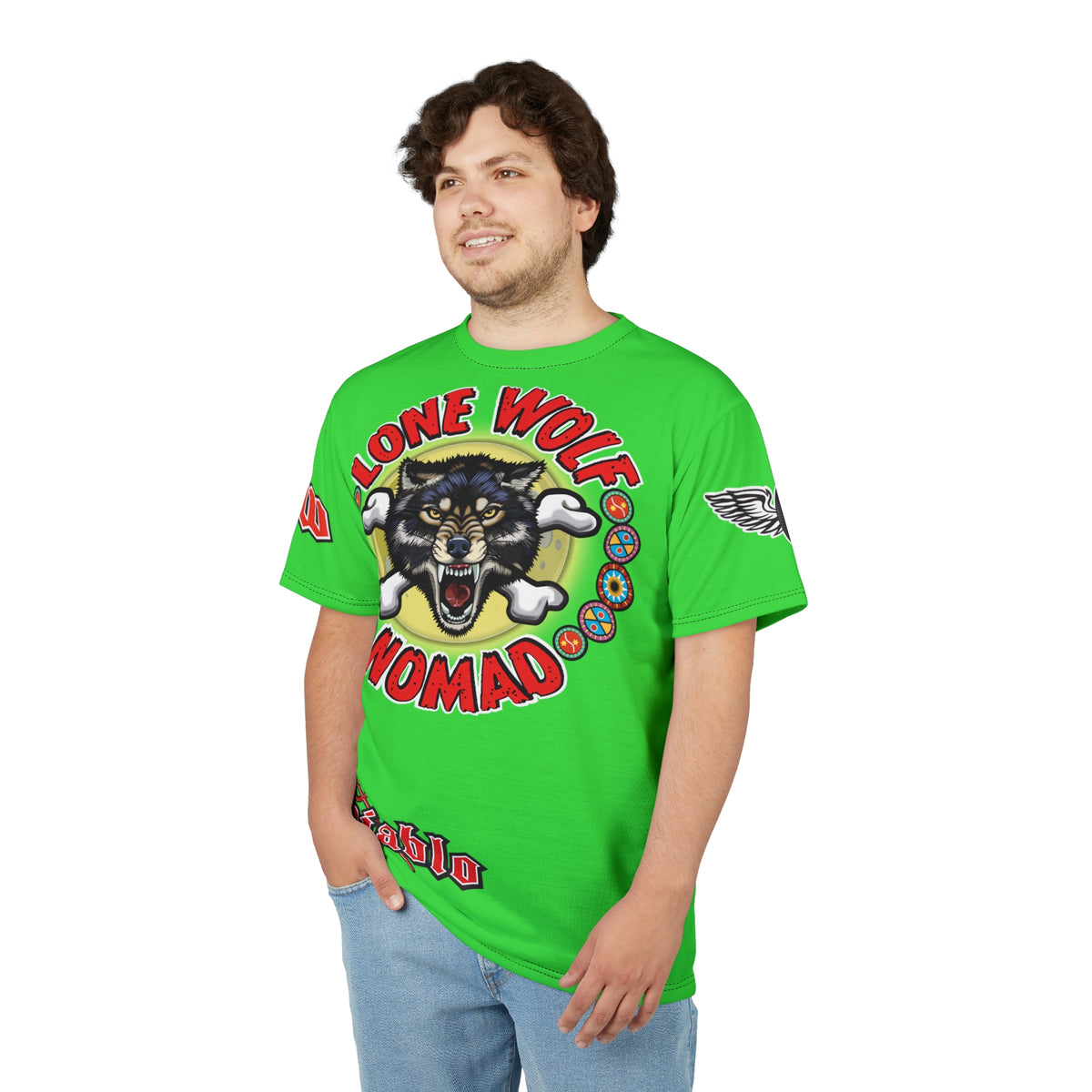 Very Special Lone Wolf Nomad HiViz Super Tee - For The Independent No Club Bikers For Life