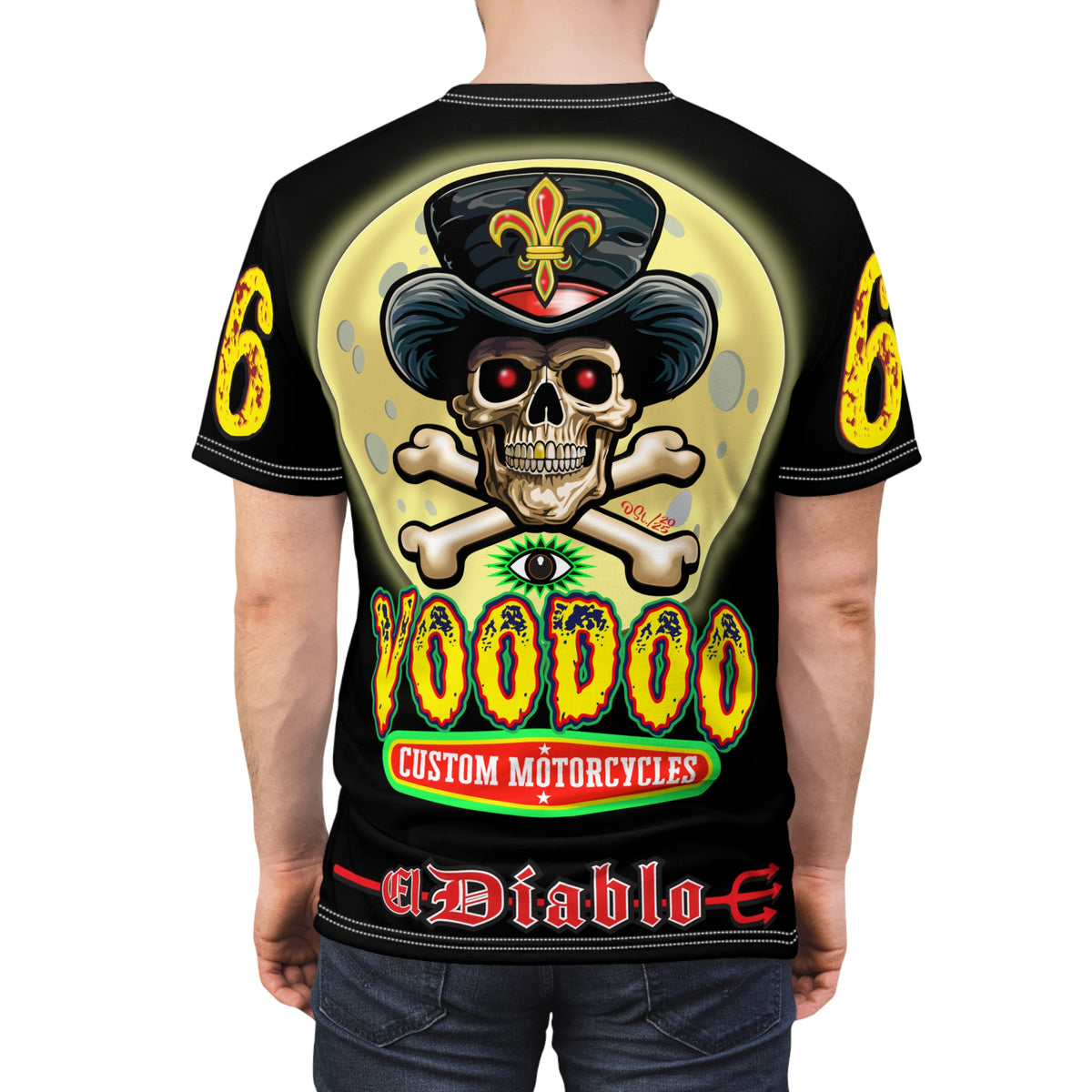 Voodoo Nightmare 66  Ultimate Motorcycle HiViz Super Tee, XLGraphics , Custom Riding Apparel