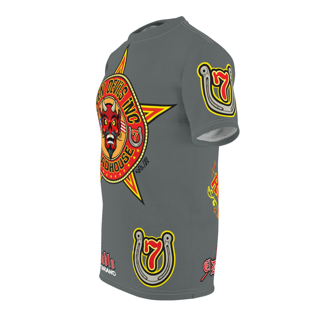 Seven Devils Inc. Roadhouse Deluxe HiViz Graphic Tee - Motorcycle Custom Riding Super Tee