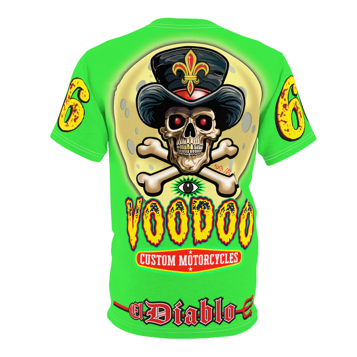 Voodoo Nightmare 66  Ultimate Motorcycle HiViz Super Tee, XLGraphics , Custom Riding Apparel