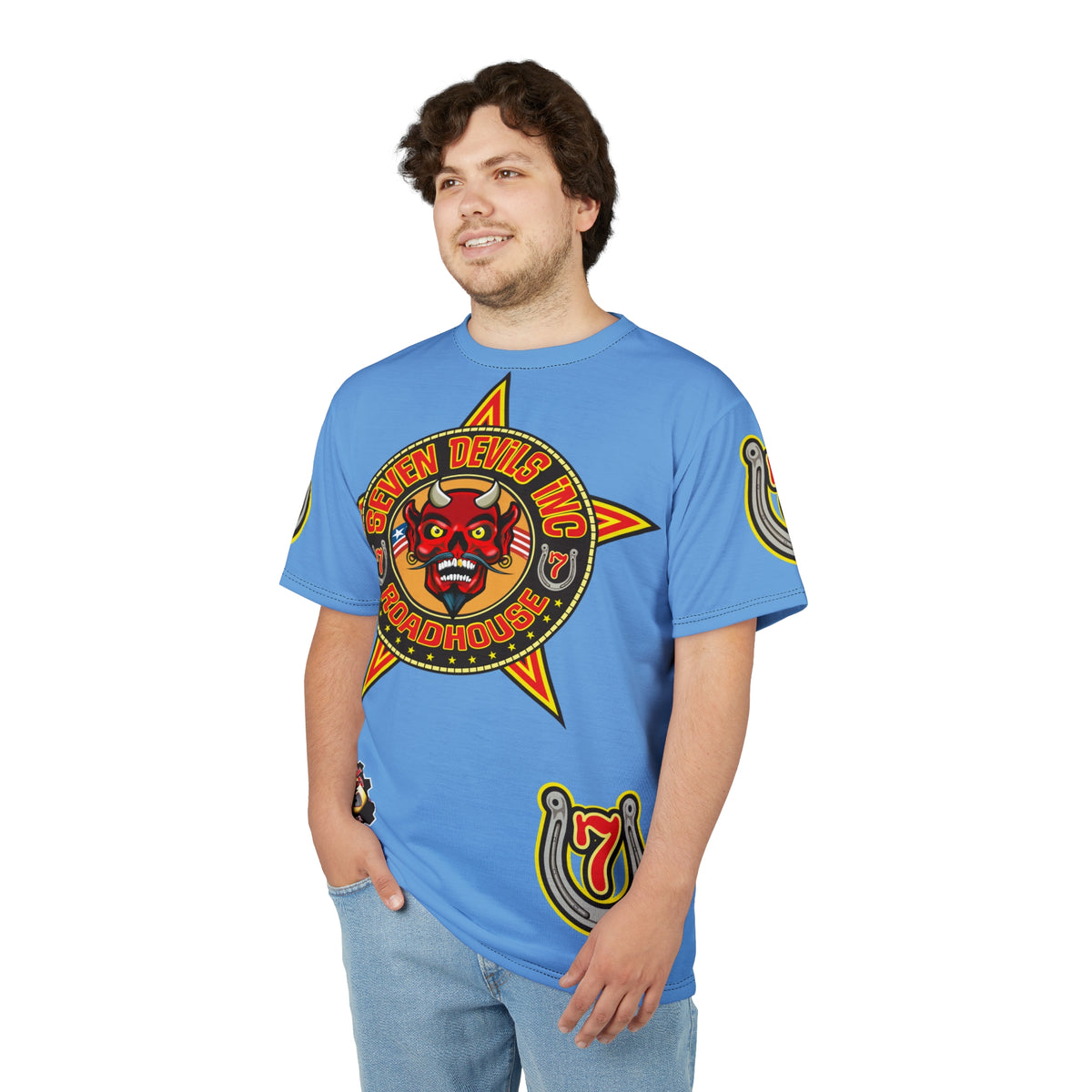 Seven Devils Inc. Roadhouse HiViz Design, Edgy Biker Shirt, Special Motorcycle Riding Gear, Seven Devils Inc.