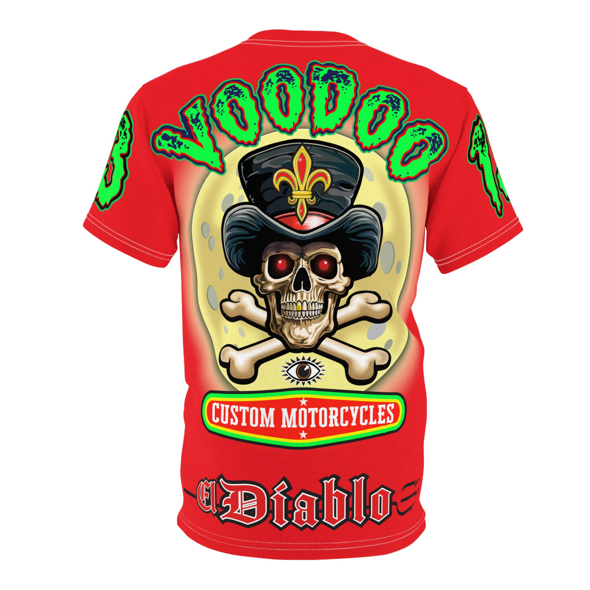 Voodoo Custom Motorcycles HiViz Super Tee, Unique XL Graphics, Custom HiViz Apparel