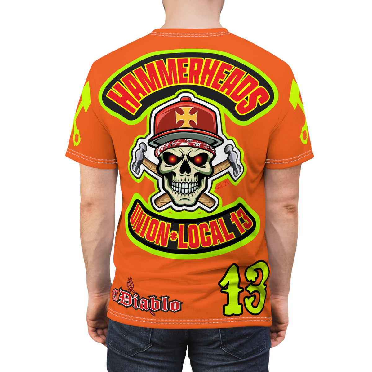 Hammerheads Union Local 13 -  SoCal 619 Special Edition - Custom HiViz Motorcycle Riding Tee Shirt _ Super Comfort and Fit
