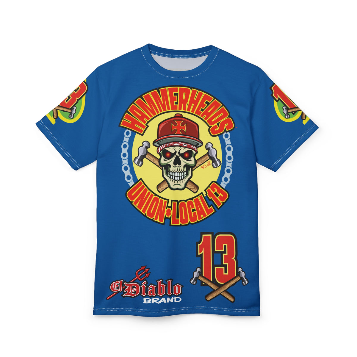 Hammerheads Union Local 13  -  Custom Motorcycle Riding Super Tee - Super Comfort and Fit