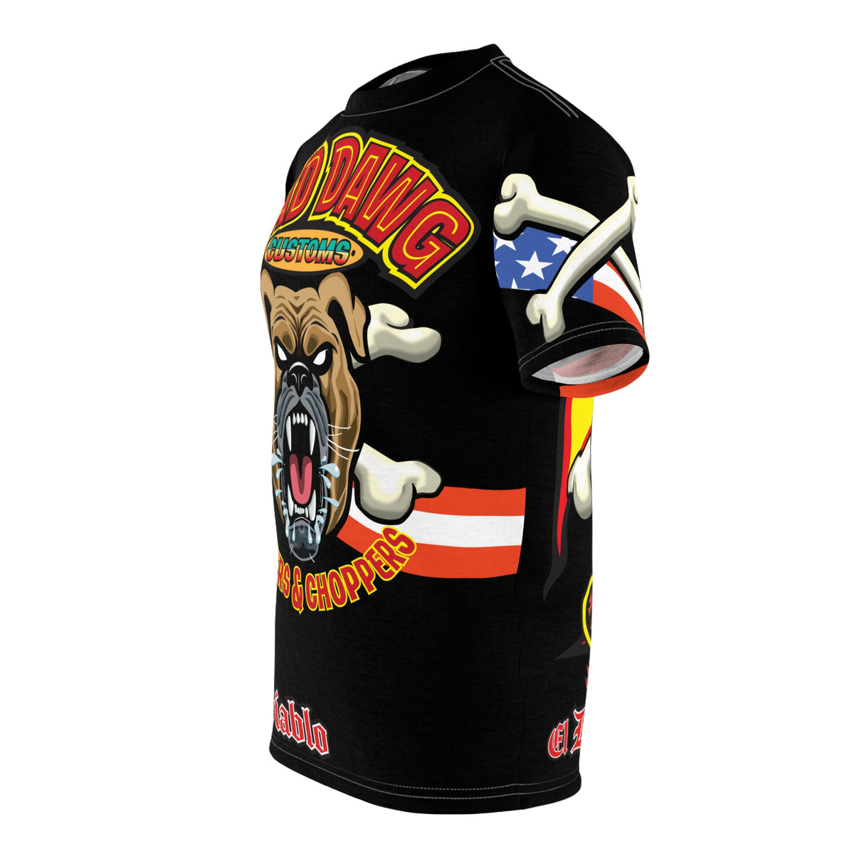 Mad Dawg Customs Americana, Edgy Motorcycle Apparel, HiViz Custom Riding TEE, Rebel Fashion, Biker Style