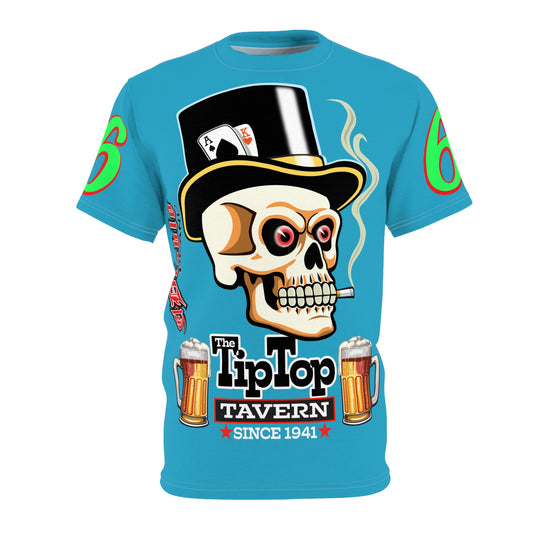 Tip Top Tavern Dive Bar Super Tee - Special Edition Electric Blue + XL Graphics - America's Best Dive Bar - Bikes Beers Babes & Bros. - Biker Bar Tee