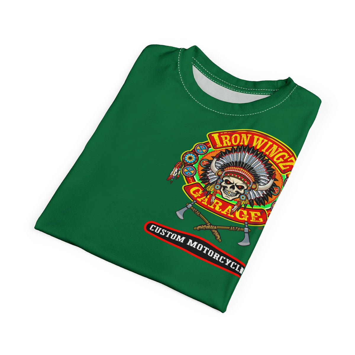 SRT Iron WingZ Garage Custom Biker Riding Super Tee - Retro Vintage Graphic Style