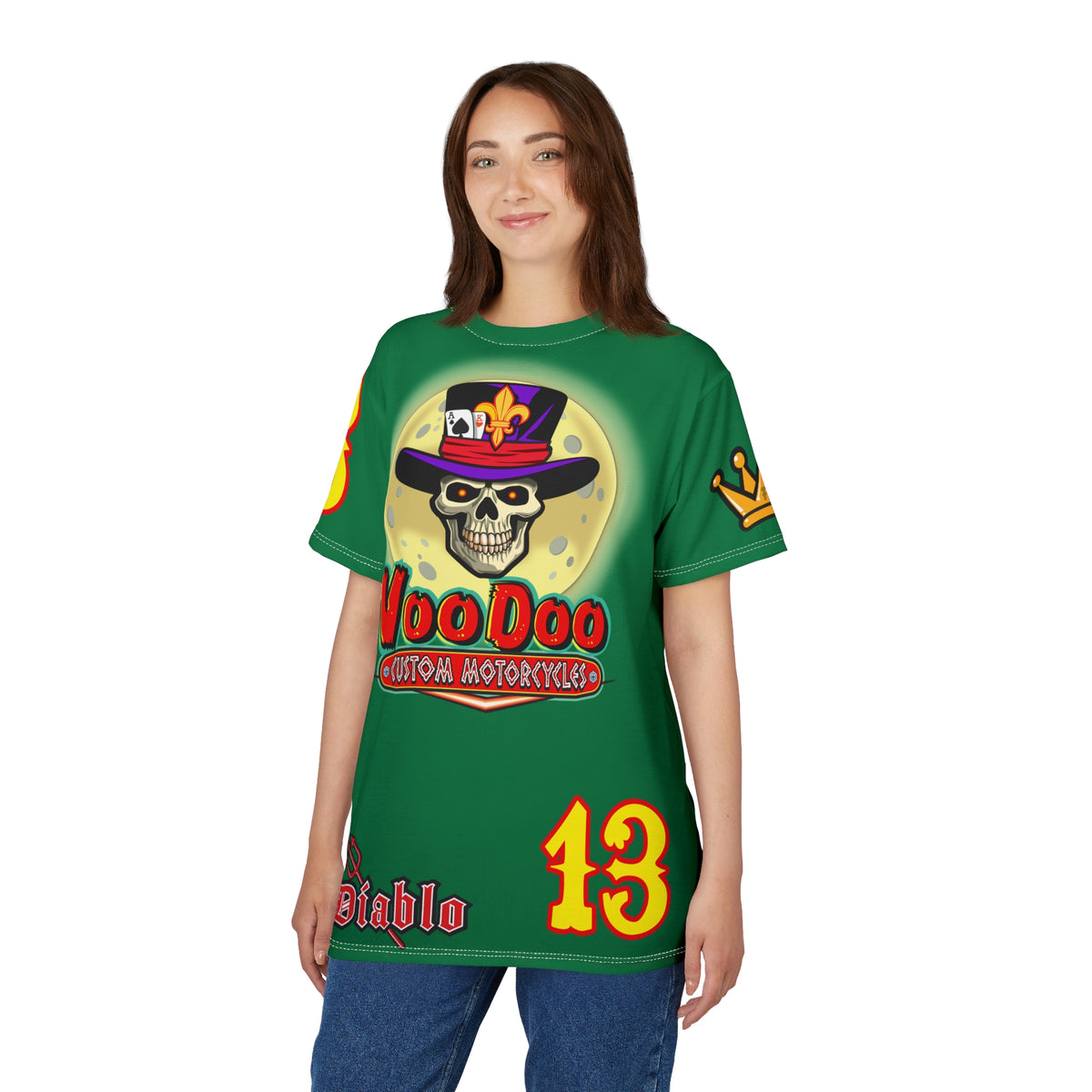 VooDoo Custom Motorcycles HiViz Unisex Graphic Biker Tee