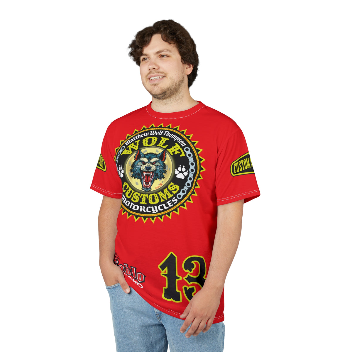VERY SPECIAL MWT Wolf Customs with XL HiViZ Graphics Super Tee —  The Best Biker Riding Tee EVER !!!