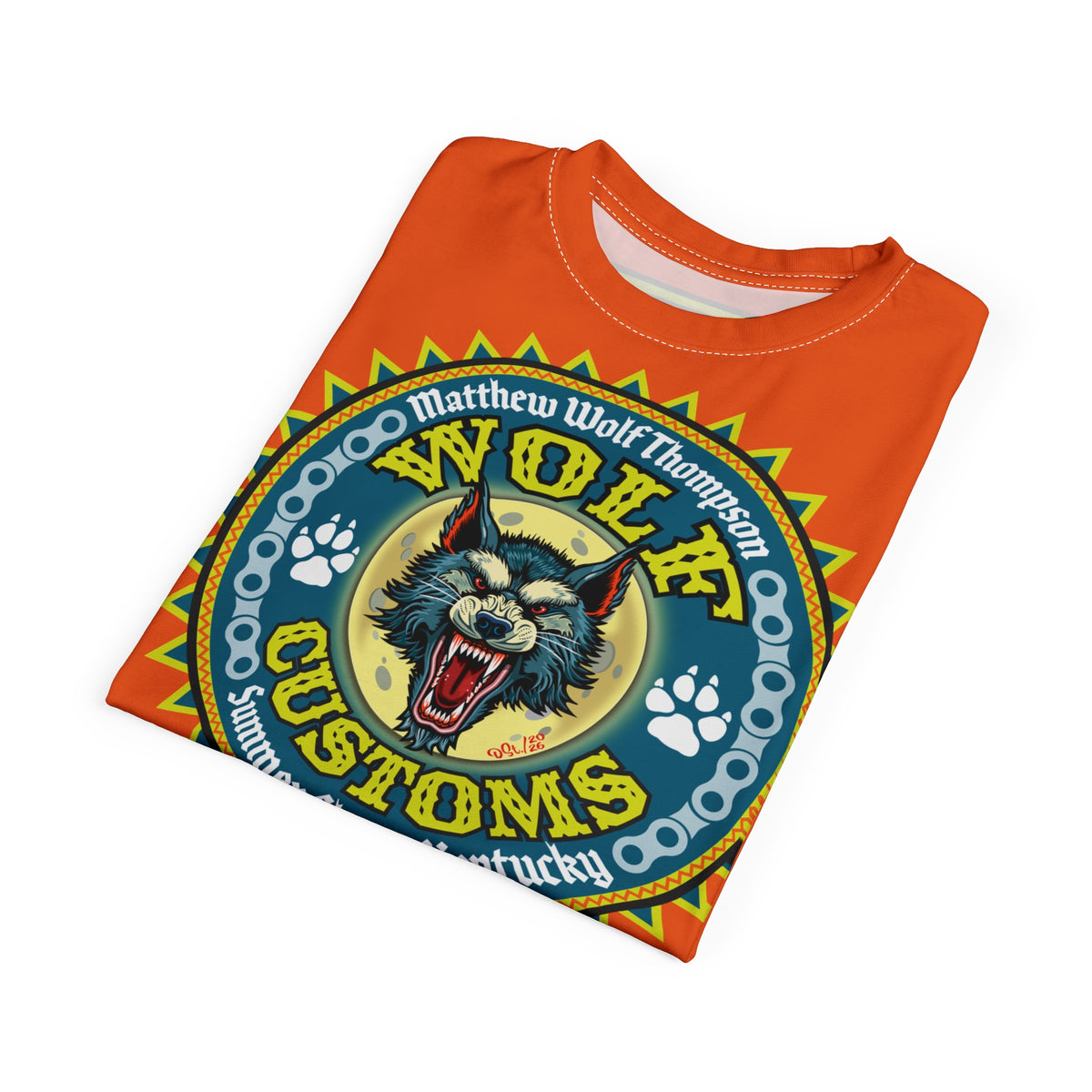 MWT Wolf Customs '66 Graphic HiViZ Super Tee — Retro Motorcycle Club Shirt, The Best Biker Riding Tee EVER !!!