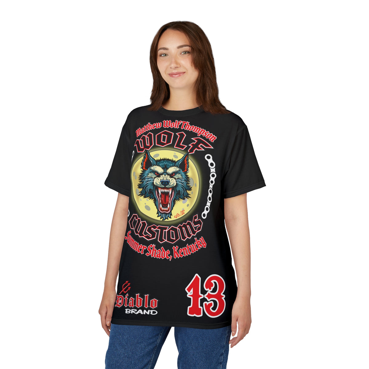 MWT Wolf Custom Motorcycles Super Tee — Viciously Cool High Performance Motorcycle Riding Shirt