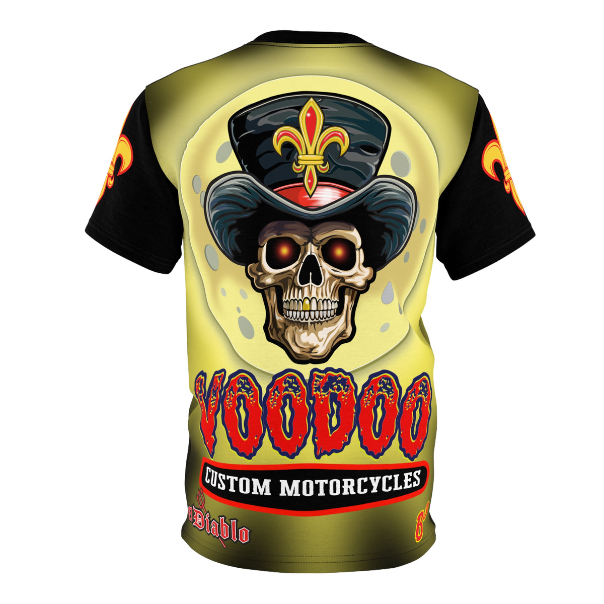 VooDoo Customs Tie Dye Black & Yelo Blast HiViz Super Tee for Harley Riders